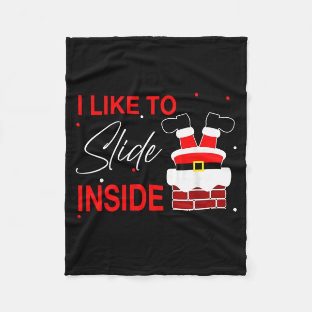 Cobertor De Velo I Like To Slide Inside Funny Xmas Couple Unhinge P (Frente)