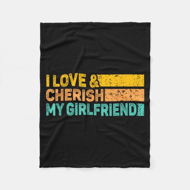 Cobertor De Velo I Love &amp; Cherish My Girlfriend Romantic Relati (Frente)