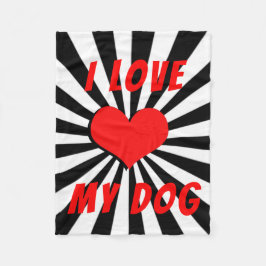 Cobertor De Velo I love my dog mit Herz