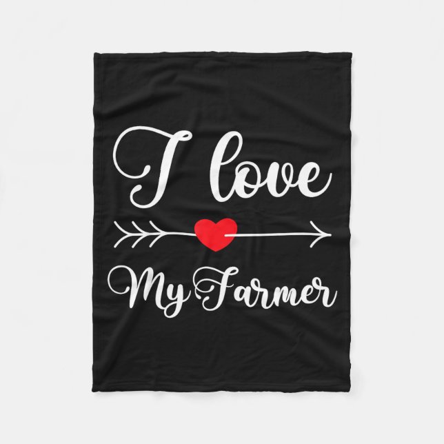 Cobertor De Velo I Love My Farmer Quote Farmer's Wife Girlfriend Hu (Frente)