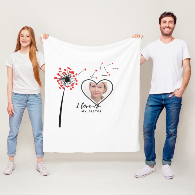Cobertor De Velo I Love My SISTER - Best Friend Personalized Gift (In Situ)