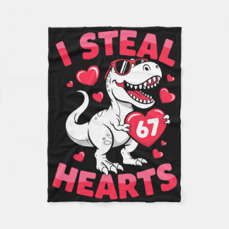 Cobertor De Velo I Steal 67 Hearts Funny 67 Valentine Dinosaur Men