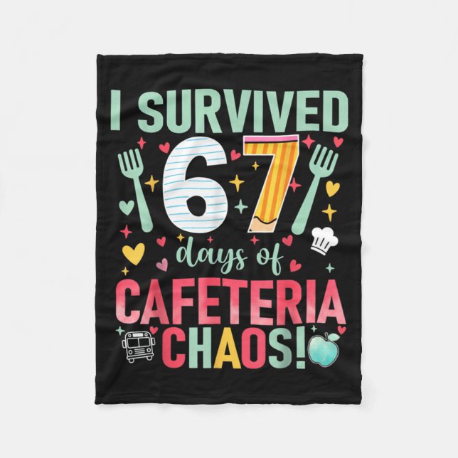 Cobertor De Velo I Survived 67 Days Of Cafeteria Chaos Lunch Lady S (Frente)