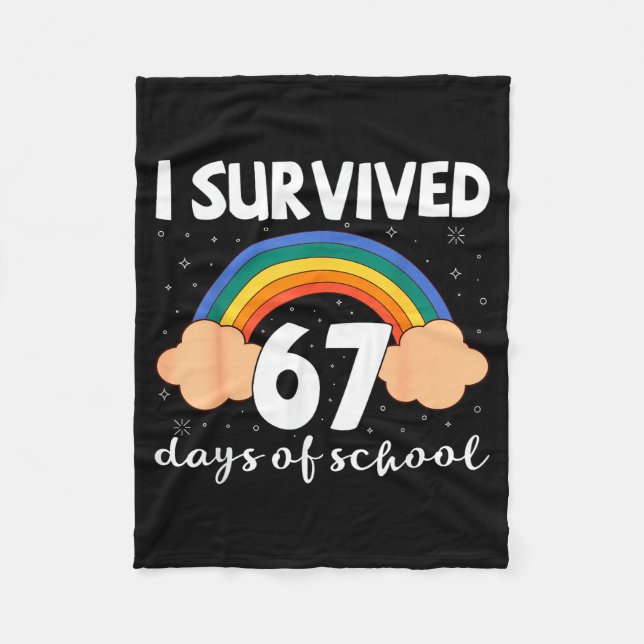 Cobertor De Velo I Survived 67 Days Of School Funny Meme Student Te (Frente)