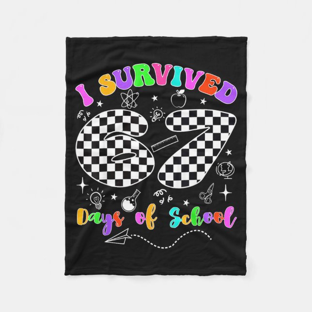 Cobertor De Velo I Survived 67 Days Of School Funny Meme Teacher St (Frente)