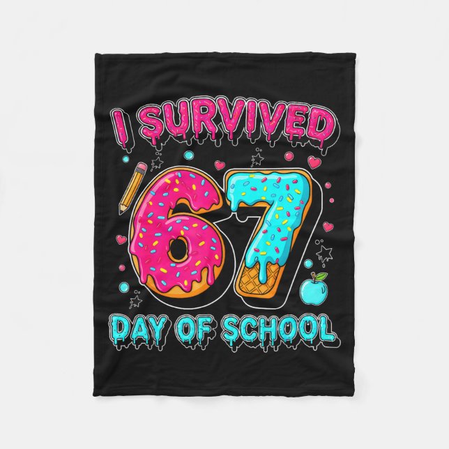 Cobertor De Velo I Survived 67 Days Of School Funny Meme Teacher St (Frente)