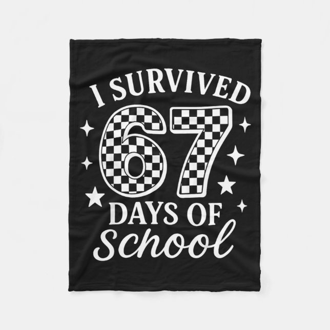 Cobertor De Velo I Survived 67 Days Of School Funny Meme Teacher St (Frente)