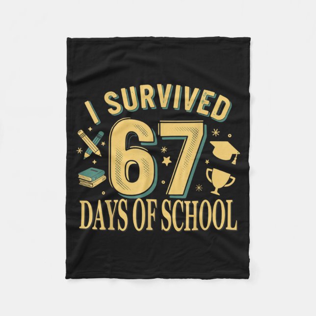 Cobertor De Velo I Survived 67 Days Of School Funny Meme Teacher St (Frente)
