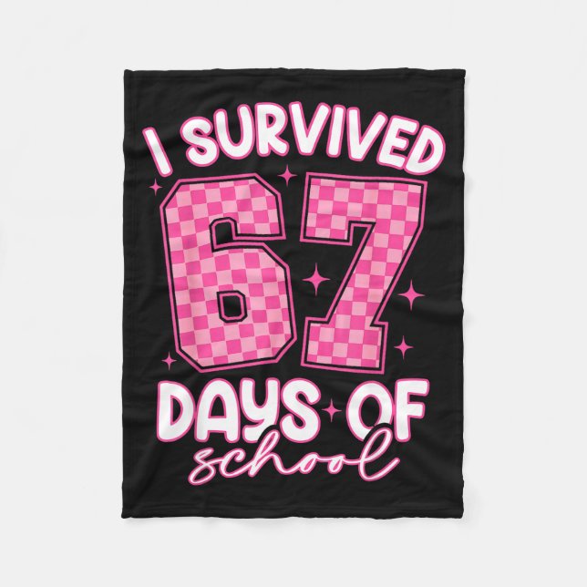 Cobertor De Velo I Survived 67 Days Of School Funny Meme Teacher St (Frente)