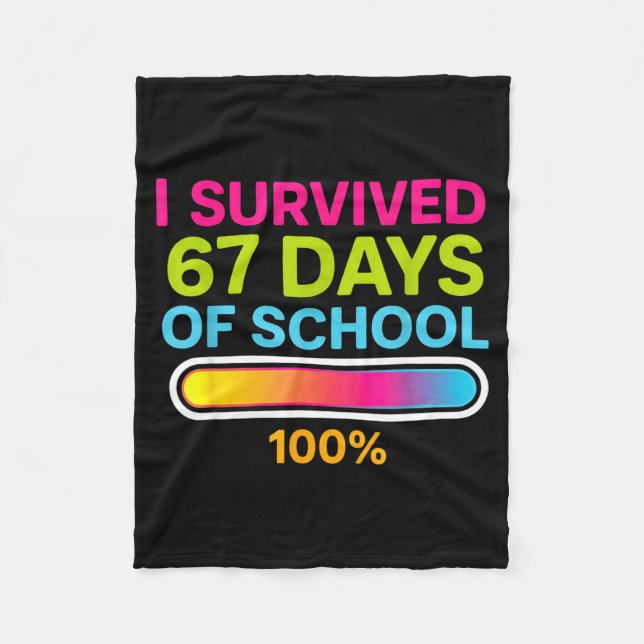 Cobertor De Velo I Survived 67 Days Of School Gamer School Meme Boy (Frente)