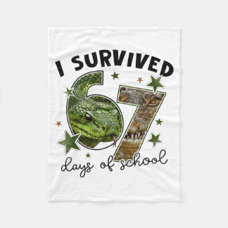 Cobertor De Velo I Survived 67 Days Of School Snake, Alligator Rept