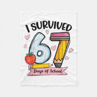 Cobertor De Velo I Survived 67 Days Of School Teacher Student Six S