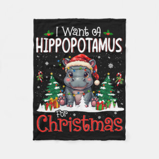 Cobertor De Velo I Want A Hippopotamus For Christmas Xmas Hippo For