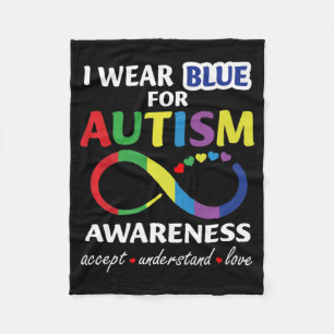 Cobertor De Velo I Wear Blue For Autism Awareness accept understand