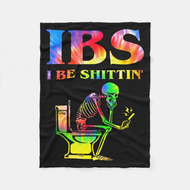 Cobertor De Velo Ibs I Be Tin' Funny Skeleton Tie Dye  (Frente)