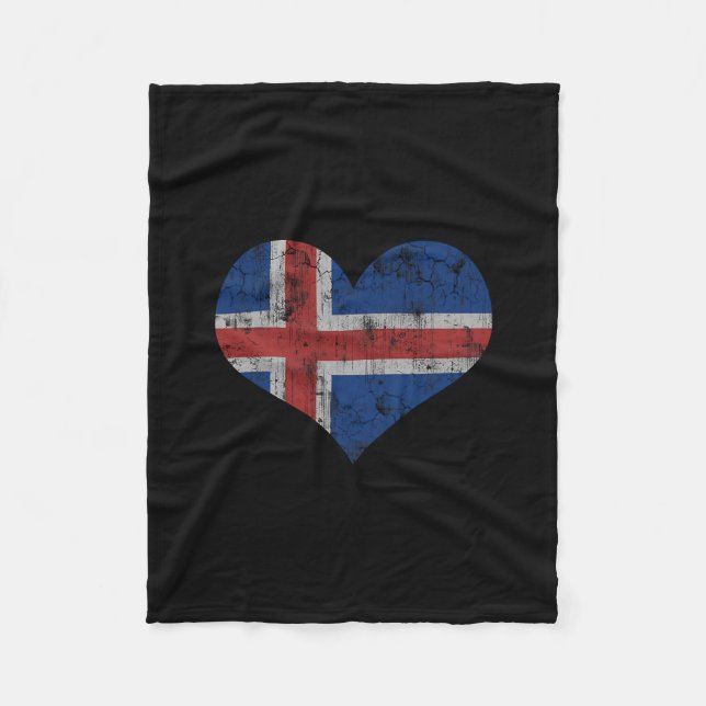 Cobertor De Velo Iceland Flag Icelander Love Heart Home Vacation Fa (Frente)