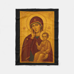 Cobertor De Velo Ícone Ortodoxo da Theotokos e do Menino Jesus Cris