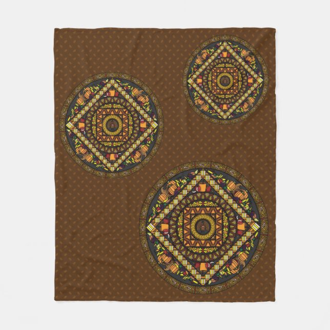 Cobertor De Velo Ícones de Ação de Graças Fleece Blanket (Frente)