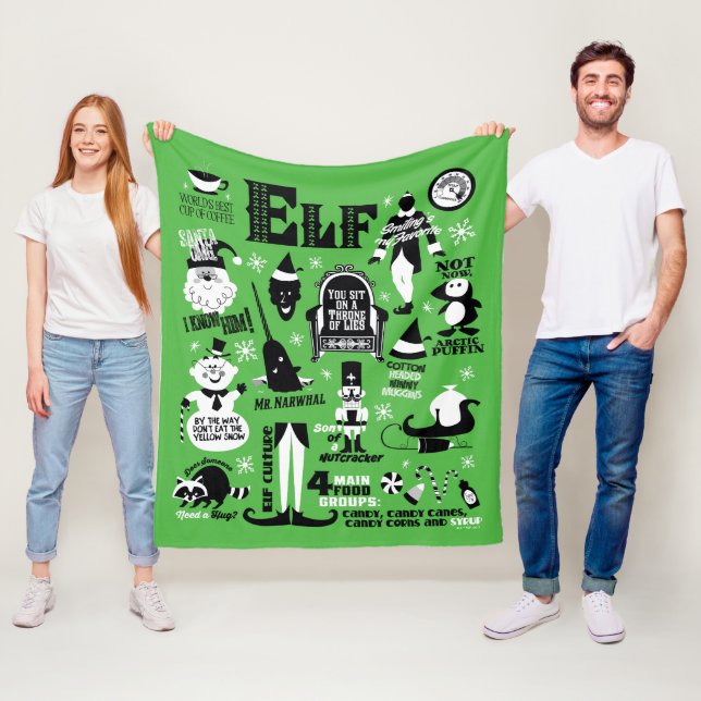 Cobertor De Velo Ícones do Elf e citações de filmes (In Situ)