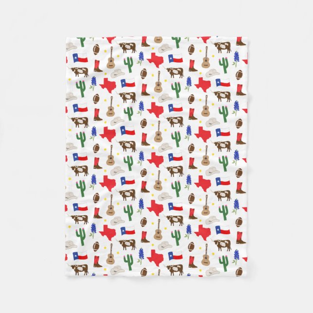 Cobertor De Velo Ícones do Texas (Frente)