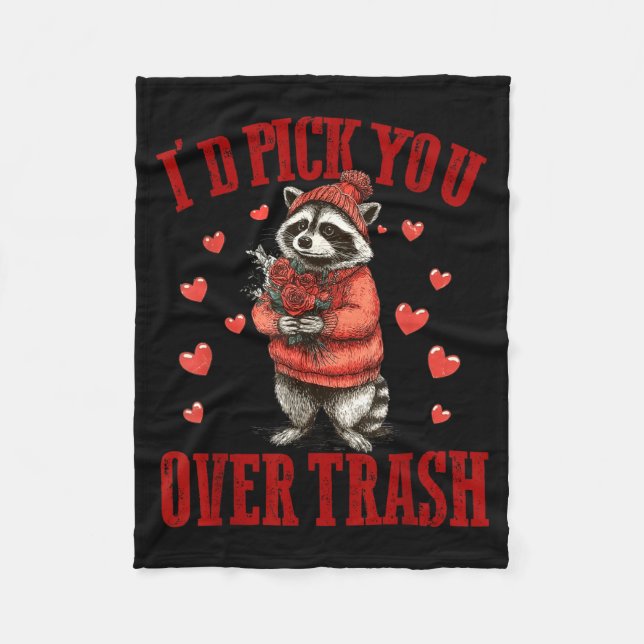 Cobertor De Velo I'd Ck You Over Trash Funny Raccoon Retro Valentin (Frente)