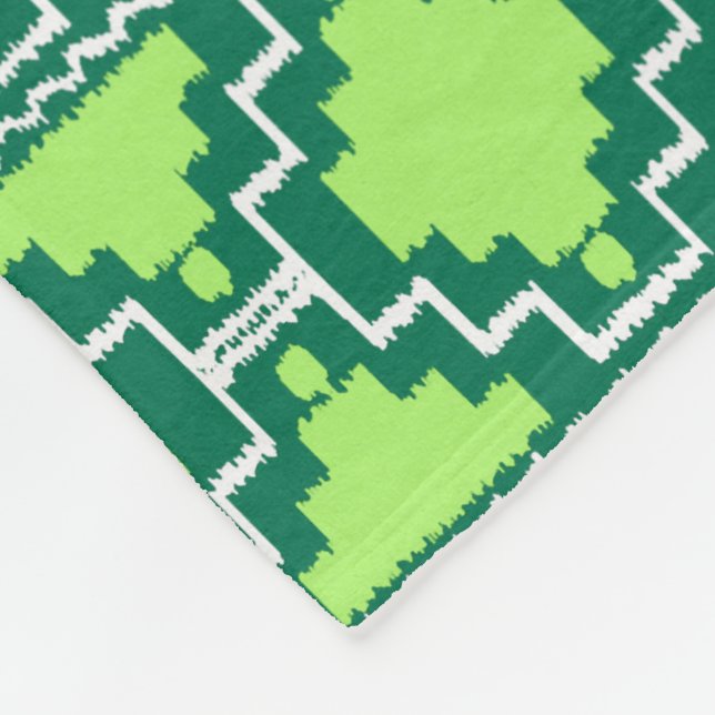 Cobertor De Velo Ikat Aztec Tribal - Floresta e Verde limão (Quina)