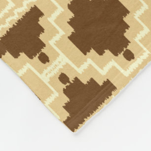 Cobertor De Velo Ikat Aztec Tribal - Tan, marrom e creme