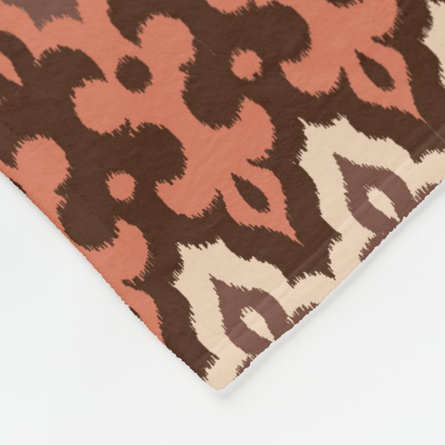 Cobertor De Velo Ikat Damask, Brown, Taupe & Rust marroquino (Quina)