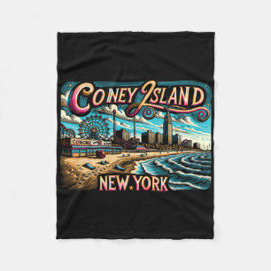 Cobertor De Velo Ilha de Coney Nova York Viagem Férias de Verão Fam