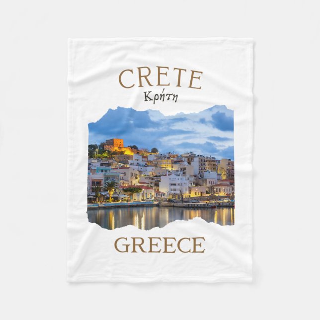 Cobertor De Velo Ilha Grega Creta Grécia com a Cidade de Rethimno (Frente)