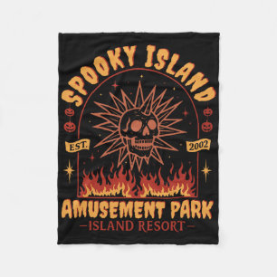 Cobertor De Velo Ilha Spooky Vintage Flame Crânio Retro Halloween