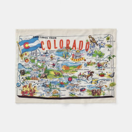 Cobertor De Velo Illustrated Colorado Map Small 