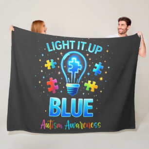 Cobertor De Velo Ilumine de Azul Conscientização do Autismo Autista