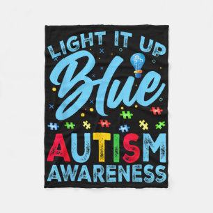 Cobertor De Velo Ilumine de Azul Conscientização do Autismo Homens