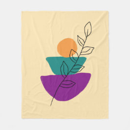 Cobertor De Velo Ilustração boho de folhas