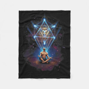 Cobertor De Velo Ilustração Cósmica do Cubo de Metatron Ioga Medita
