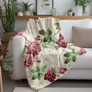 Cobertor De Velo Ilustração da safra de rosas em base neutra