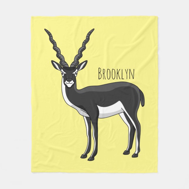 Cobertor De Velo Ilustração de antílope Blackbuck (Frente)