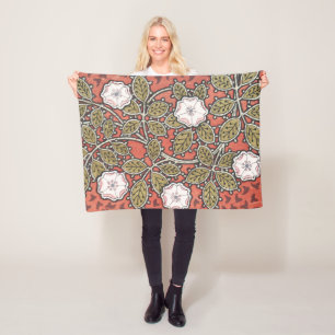 Cobertor De Velo Ilustração de arte de rosa selvagem Flor Vintage