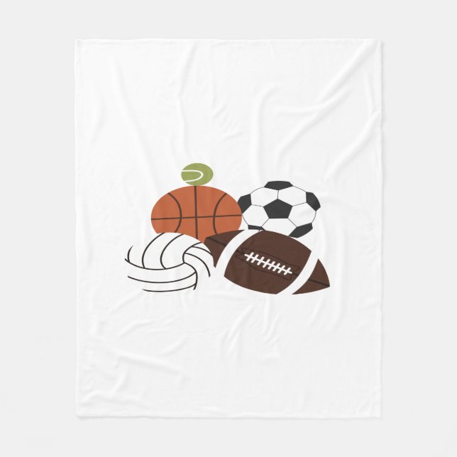 Cobertor De Velo ilustração de bola esportiva (Frente)