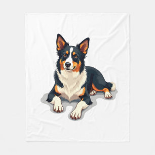 Cobertor De Velo Ilustração de Cachorro de Retrato de Border Collie