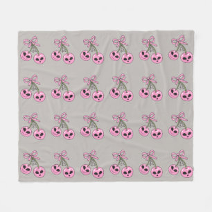 Cobertor De Velo ilustração de cereja de Halloween rosa fofa