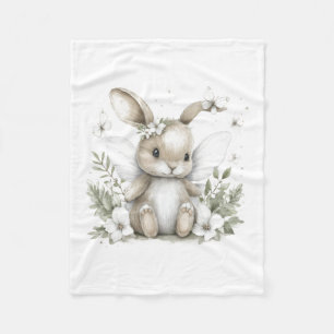 Cobertor De Velo Ilustração de coelhinho fada em aquarela doce