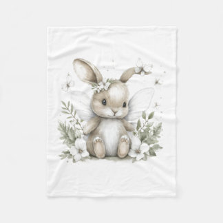 Cobertor De Velo Ilustração de coelhinho fada em aquarela doce