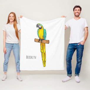 Cobertor De Velo Ilustração de desenho animado com arara-arara-azul