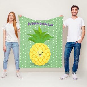 Cobertor De Velo Ilustração de desenho animado de abacaxi