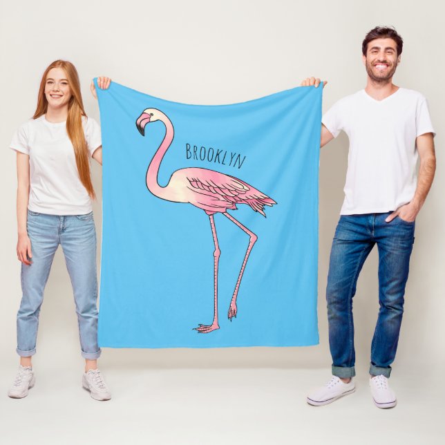 Cobertor De Velo ilustração de desenho animado de ave flamingo (In Situ)
