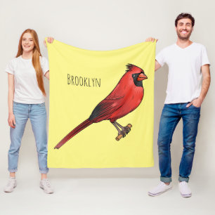 Cobertor De Velo ilustração de desenho animado de aves cardeal nort