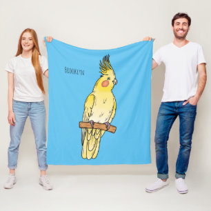 Cobertor De Velo Ilustração de desenho animado de aves Cockatiel