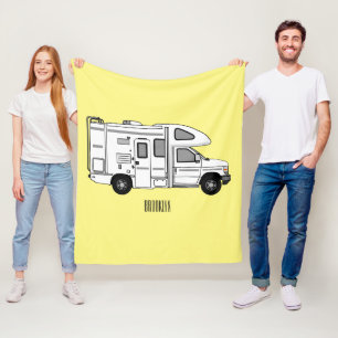 Cobertor De Velo Ilustração de desenho animado de Campervan